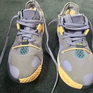 James Harden VOL 6 Adidas Gray and Yellow basketball shoes